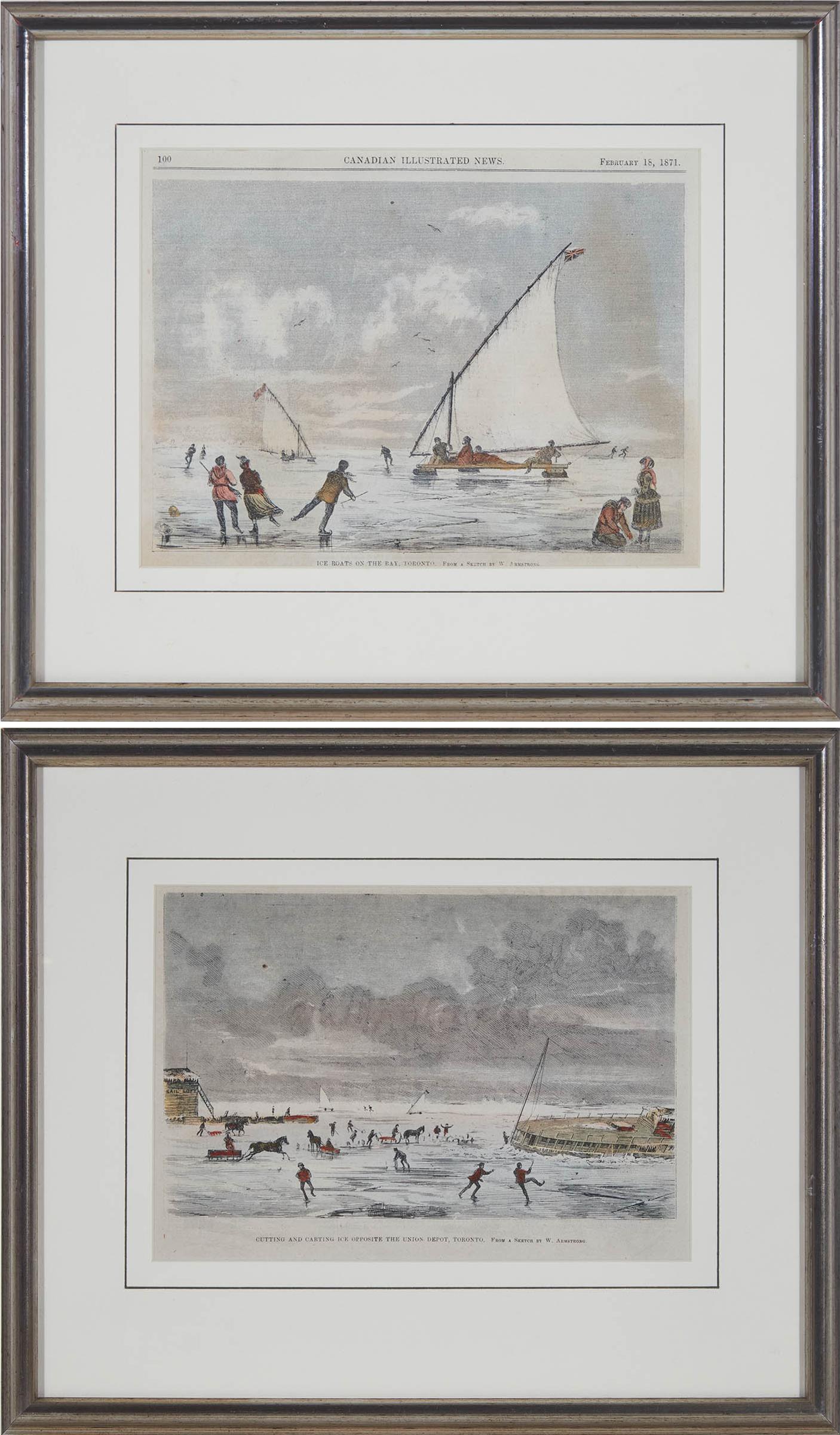 William Armstrong (1822-1914) - Two Views Of Winter Recreation On Toronto Bay