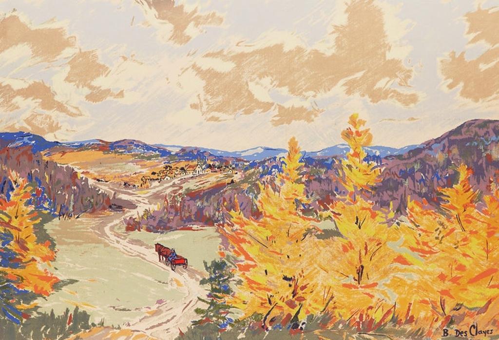 Berthe Des Clayes (1877-1968) - Landscape with Horse and Wagon