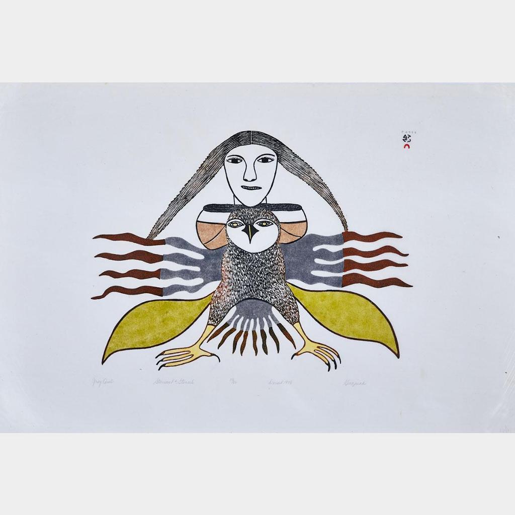 Kenojuak Ashevak (1927-2013) - Grey Owl