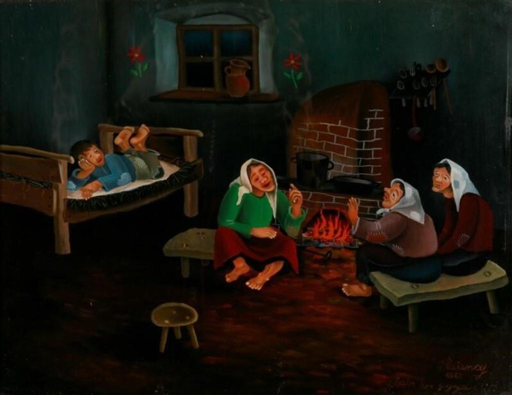Ivan Vecenaj (1920-2013) - Peasant Family at the Hearth