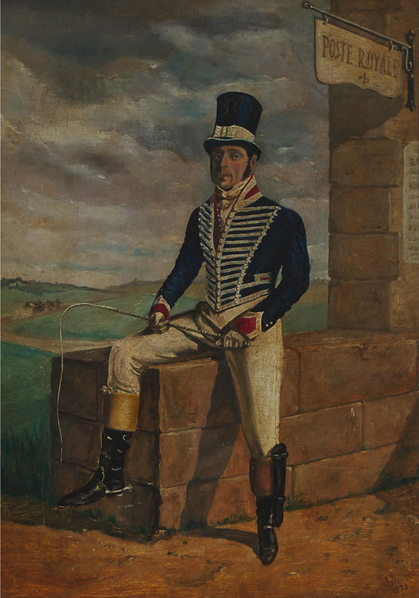 Initials J.B (1828) - Coachman Resting At The Poste Royale, 1828