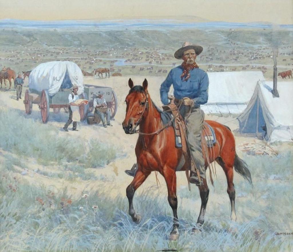 Arthur Henry Hider (1870-1952) - The Round Up