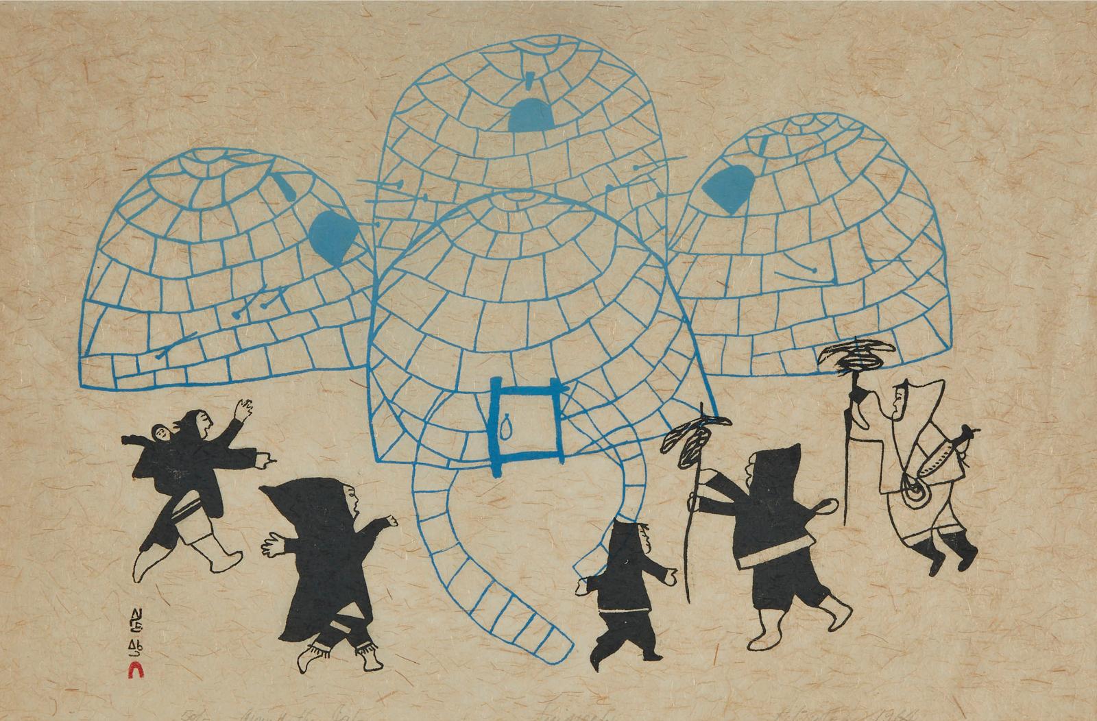 Pitseolak Ashoona (1904-1983) - Around The Igloo