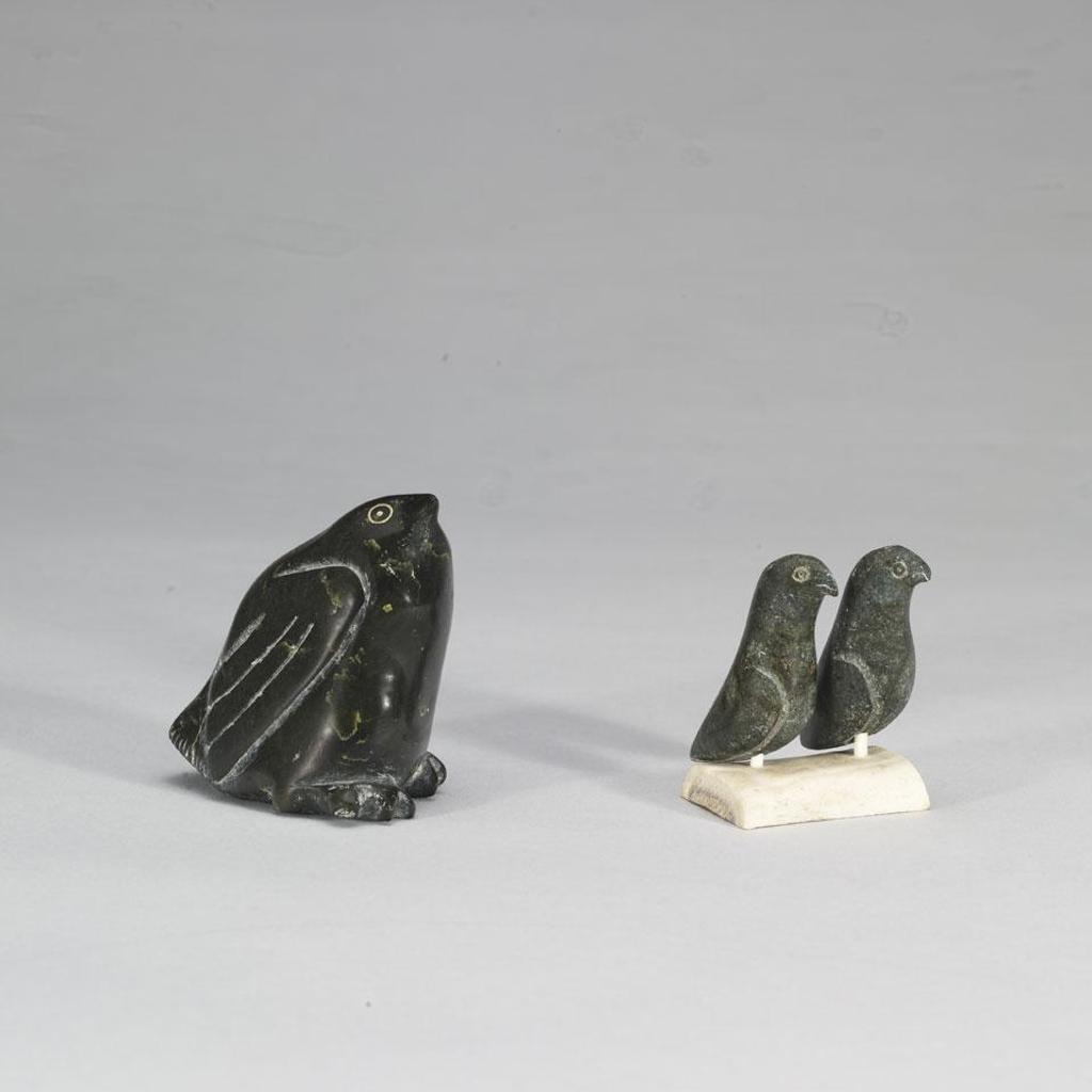 Enook Manomie (1941-2006) - Bird; Two Birds On Bone Base