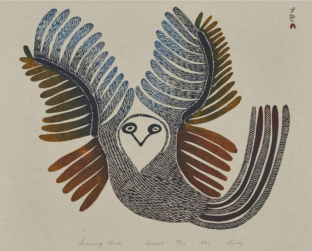 Lucy Qinnuayuak (1915-1982) - Evening Owl