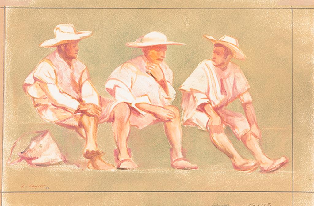 Frederick Bourchier Taylor (1906-1987) - Indians in the Market; Three Men Chatting/Landscape