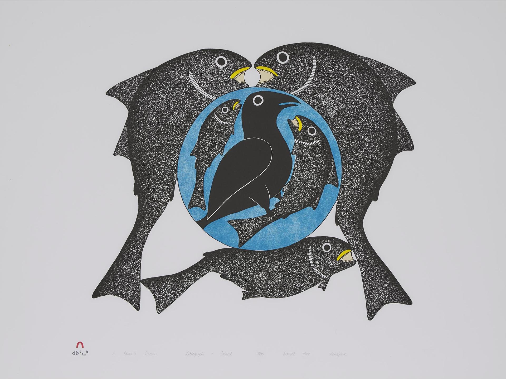 Kenojuak Ashevak (1927-2013) - A Raven's Dream
