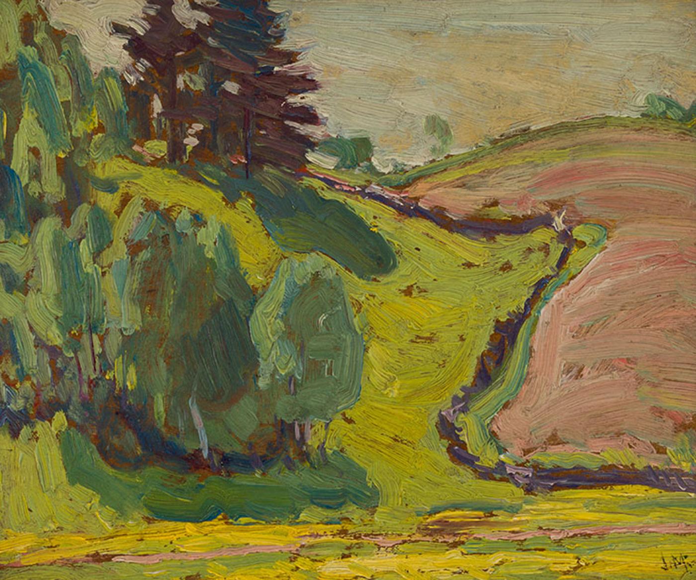 James Edward Hervey (J.E.H.) MacDonald (1873-1932) - Spring Green, Terminal Moraine, Near King, Ont.
