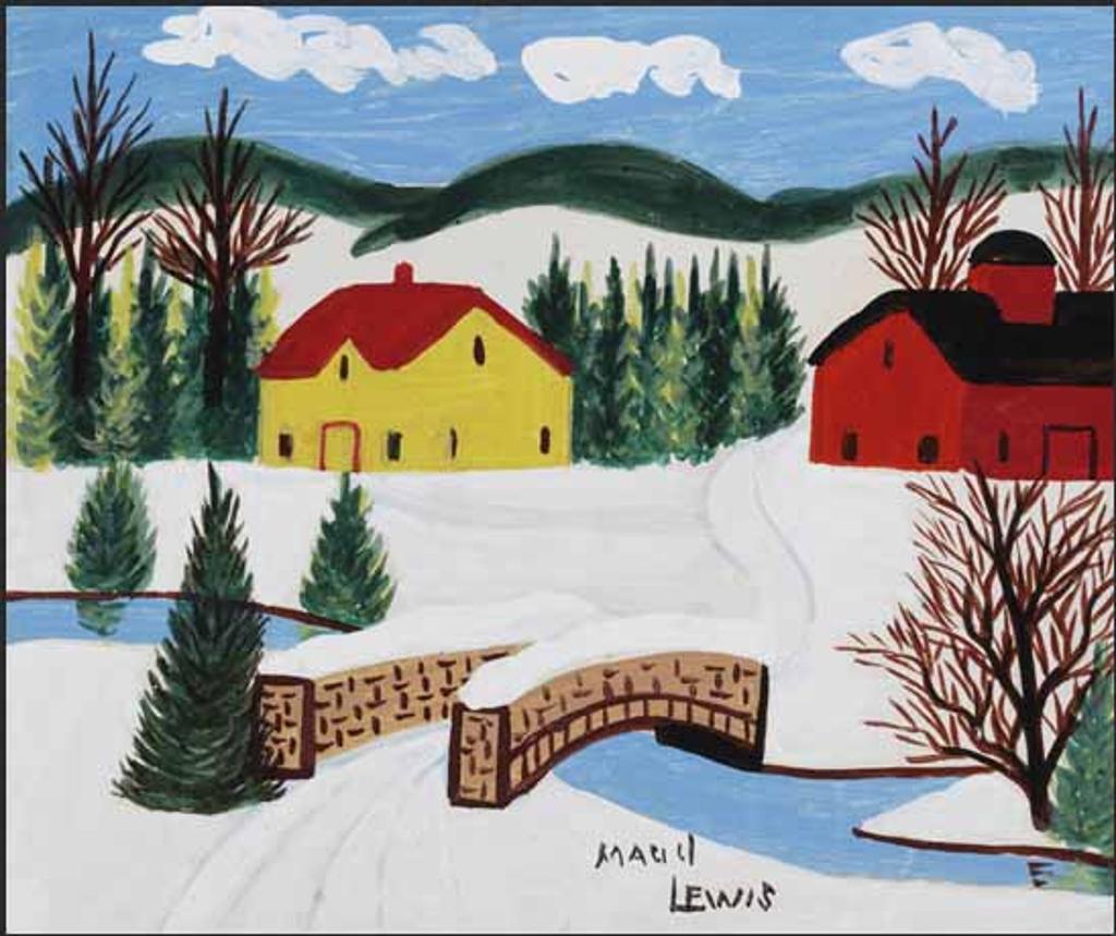 Maud Kathleen Lewis (1903-1970) - Snow Covered Bridge