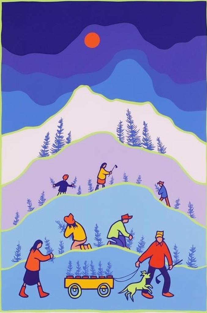 Ted Harrison (1926-2015) - Tree Planting; 1991