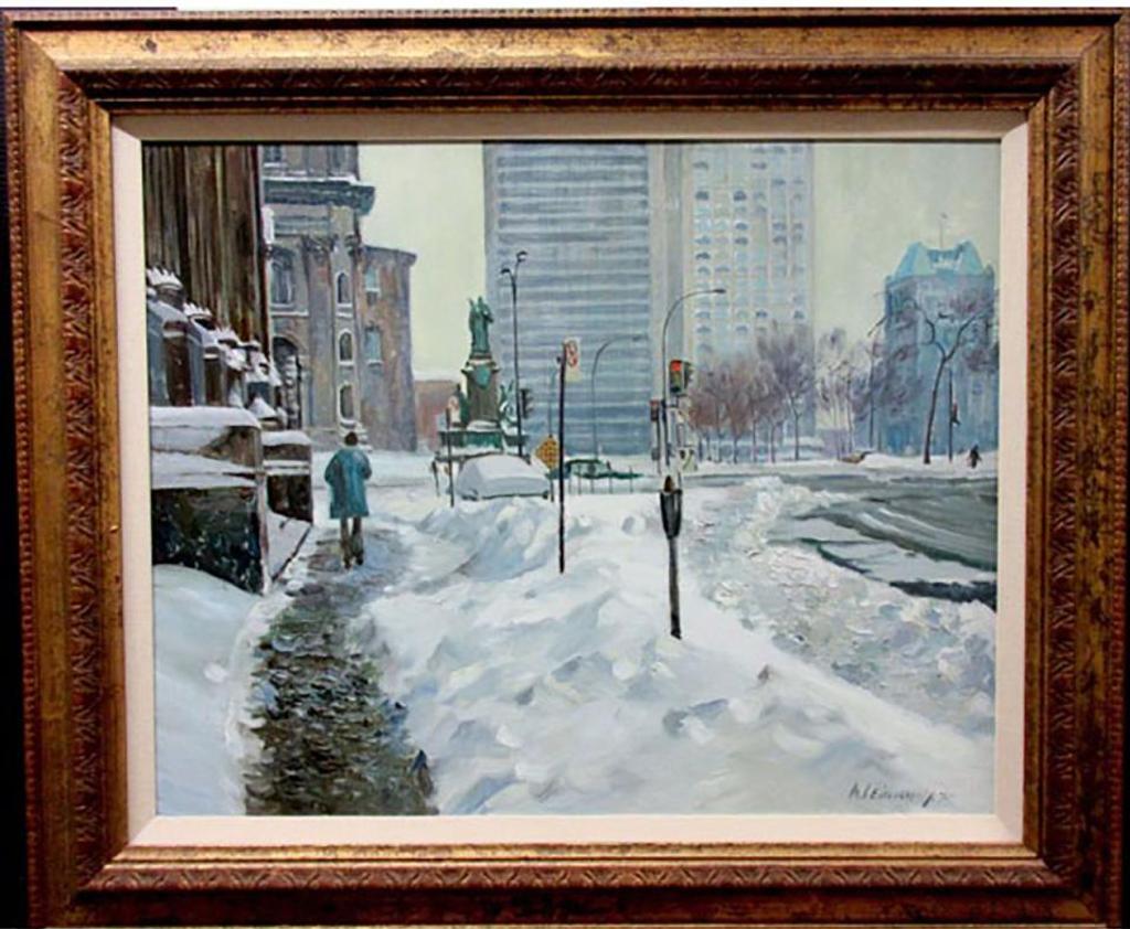 Andris Leimanis (1938) - Au Coin De Metcalfe Et René Lévesque, Hiver