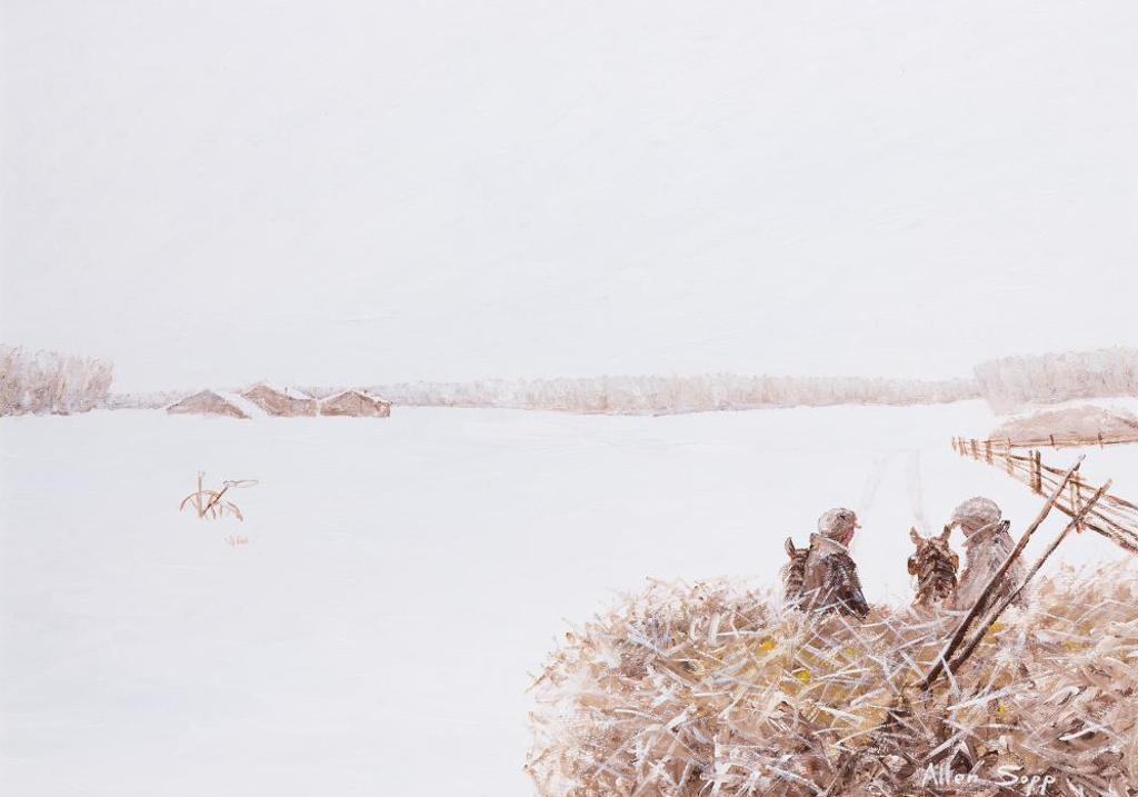 Allen Fredrick Sapp (1929-2015) - Two Men Hauling Hay for Albert Soonias