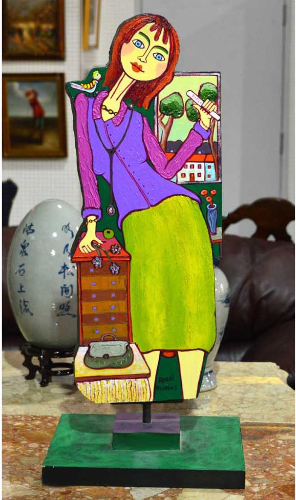 Rénald Brisebois (1947) - La petite rousse et le vase magenta