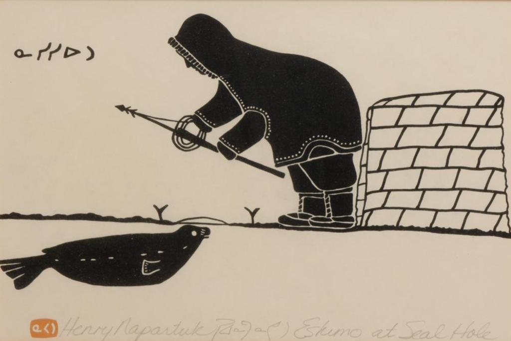 Henry Napartuk (1932-1985) - Eskimo At Seal Hole