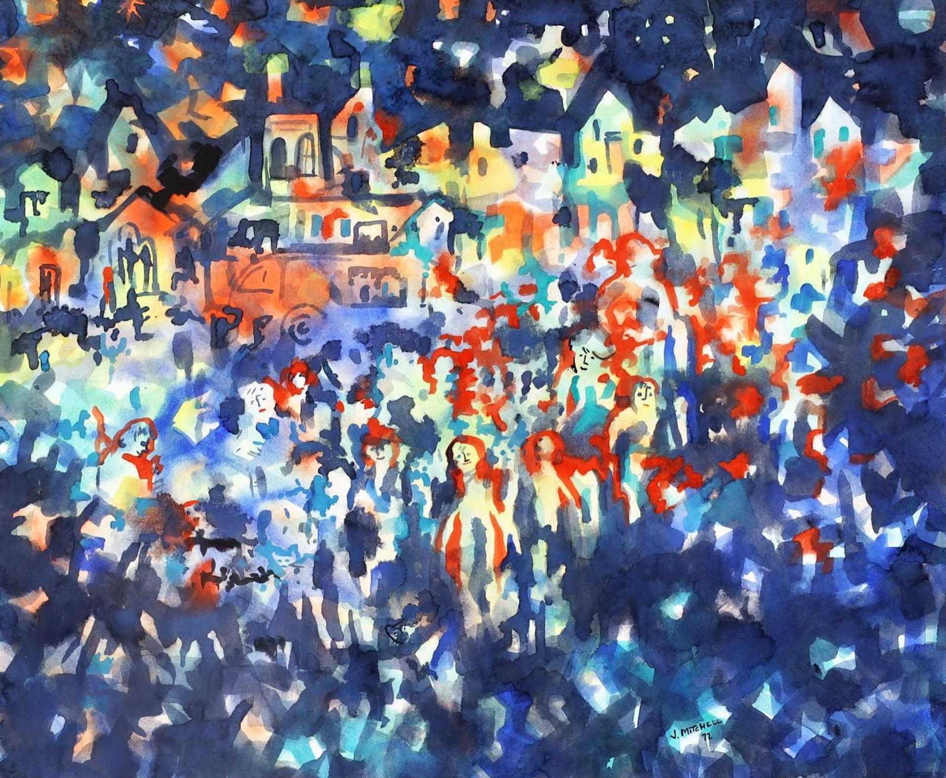 Janet Mitchell (1915-1998) - Bustling City; 1972