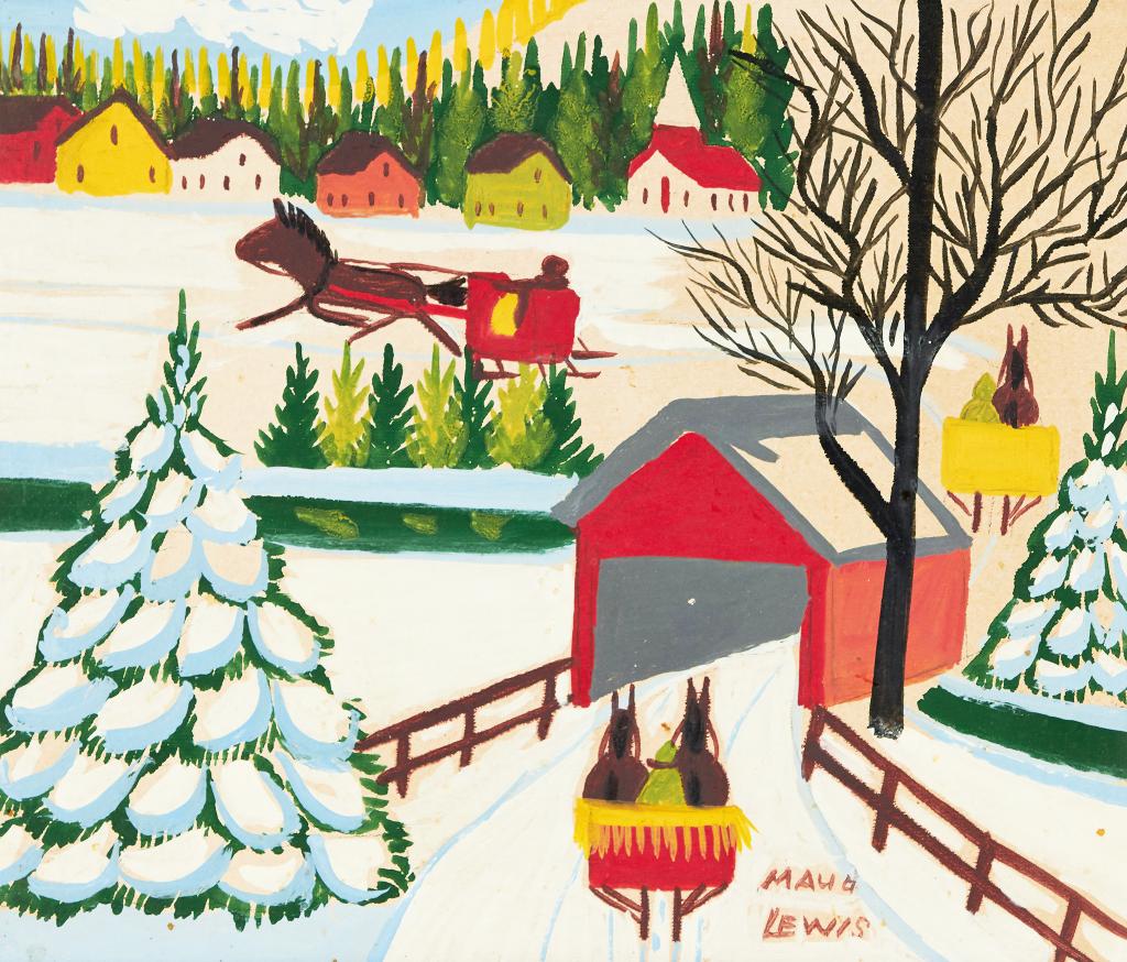 Maud Kathleen Lewis (1903-1970) - Sleighing Scene