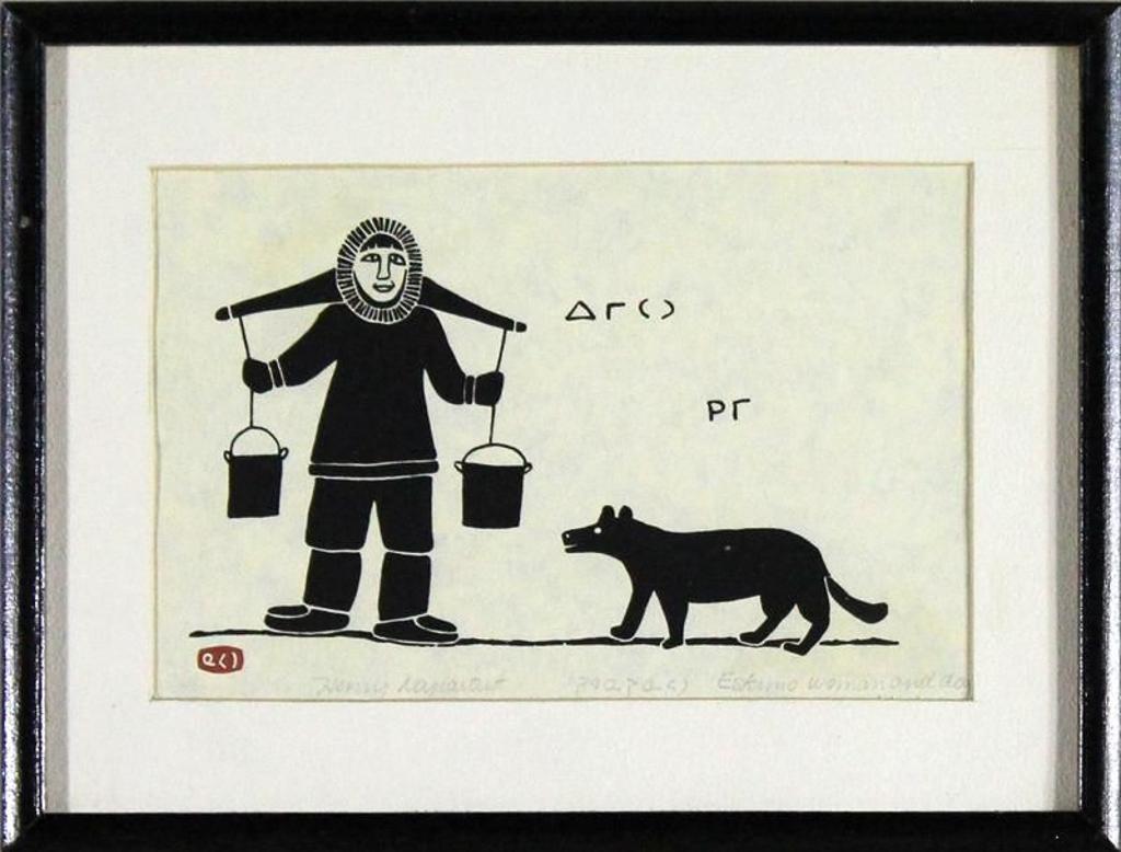Henry Napartuk (1932-1985) - Eskimo Woman Fishing