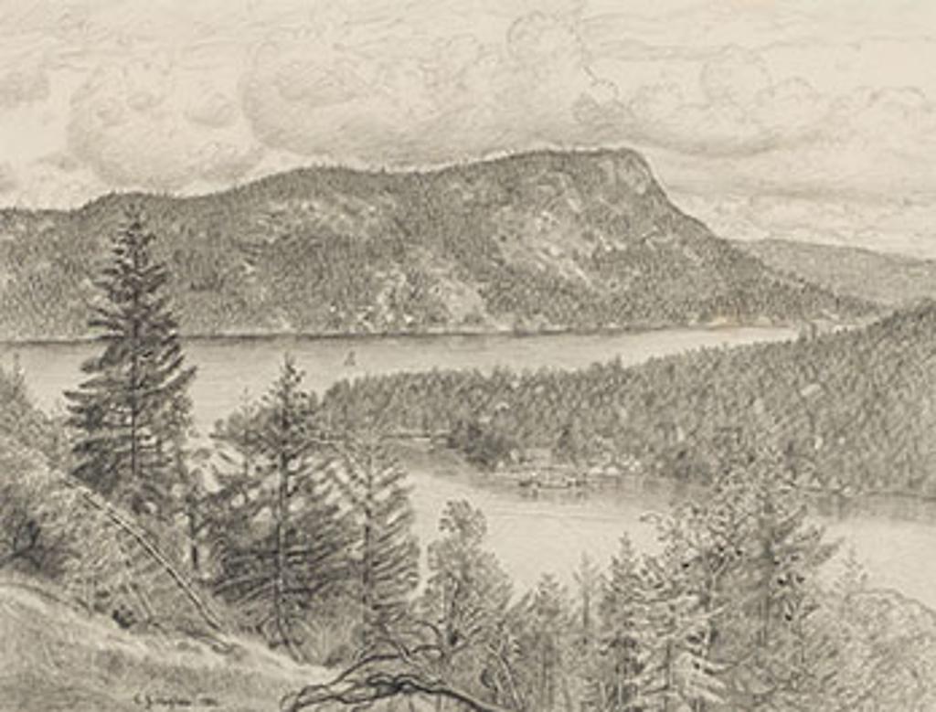 Edward John (E. J.) Hughes (1913-2007) - Mount Maxwell, from above Maple Bay