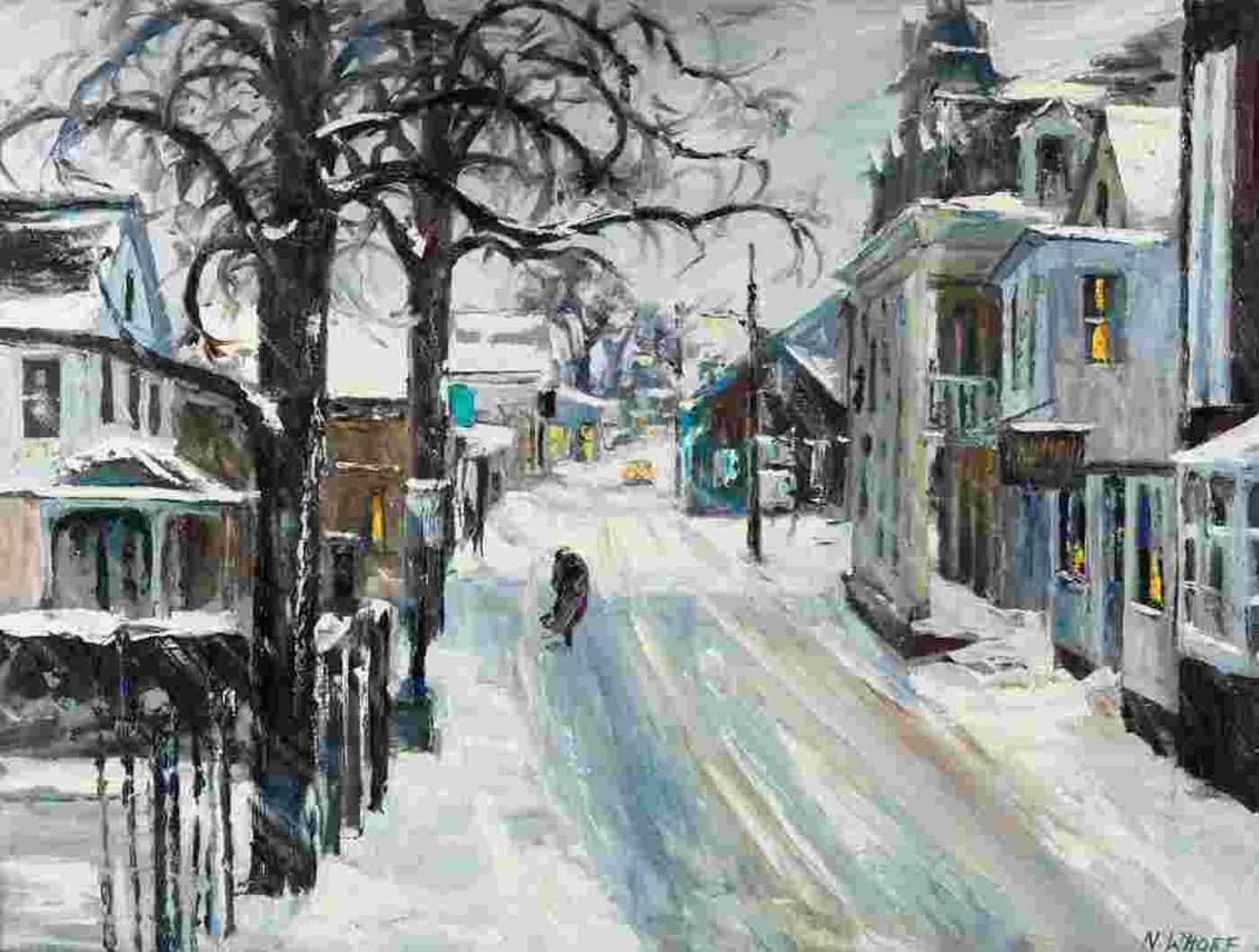 Nancy Whorf (1930-2009) - Walking to Adams Drug Store (1990)