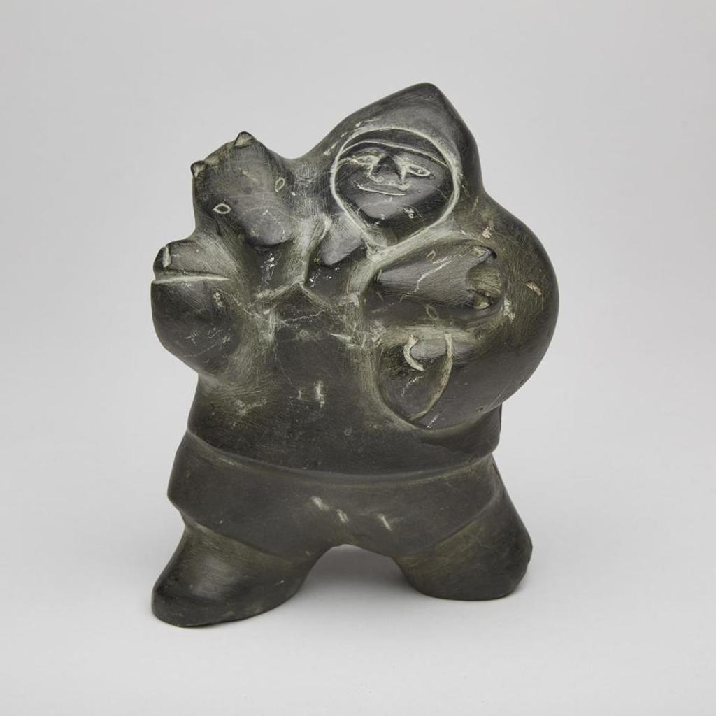 David Ekoota Ikutaaq (1929-1984) - Happy Hunter Holding Bear Cubs