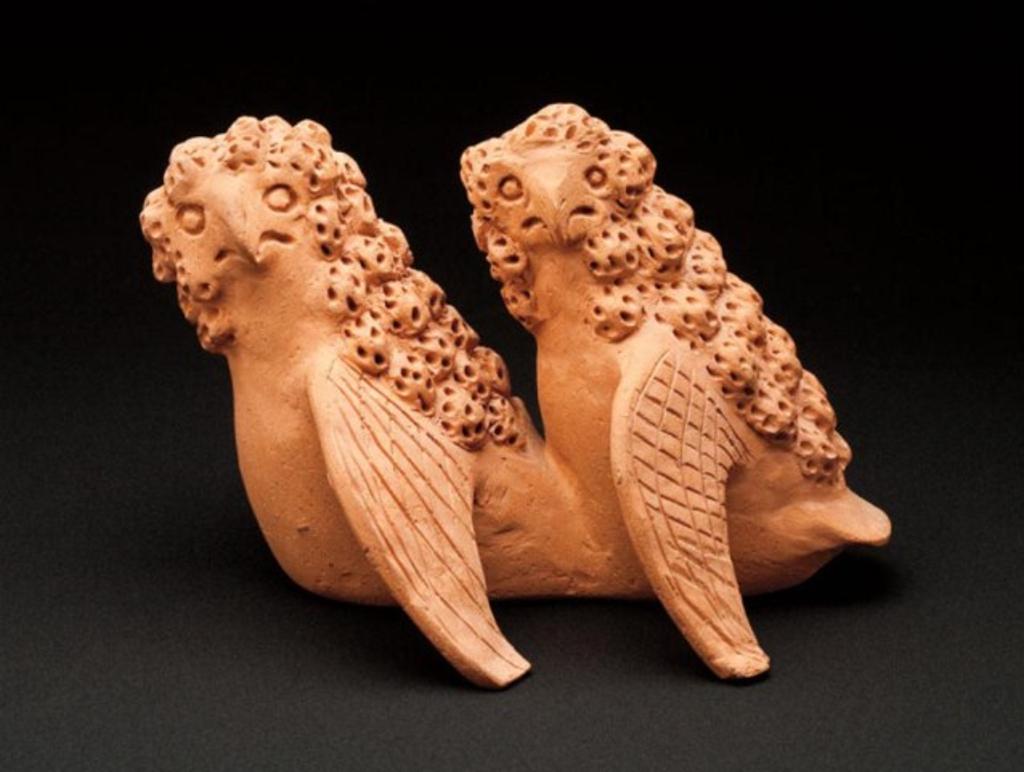 Pie Kukshout (1911-1980) - Two owls, ceramic