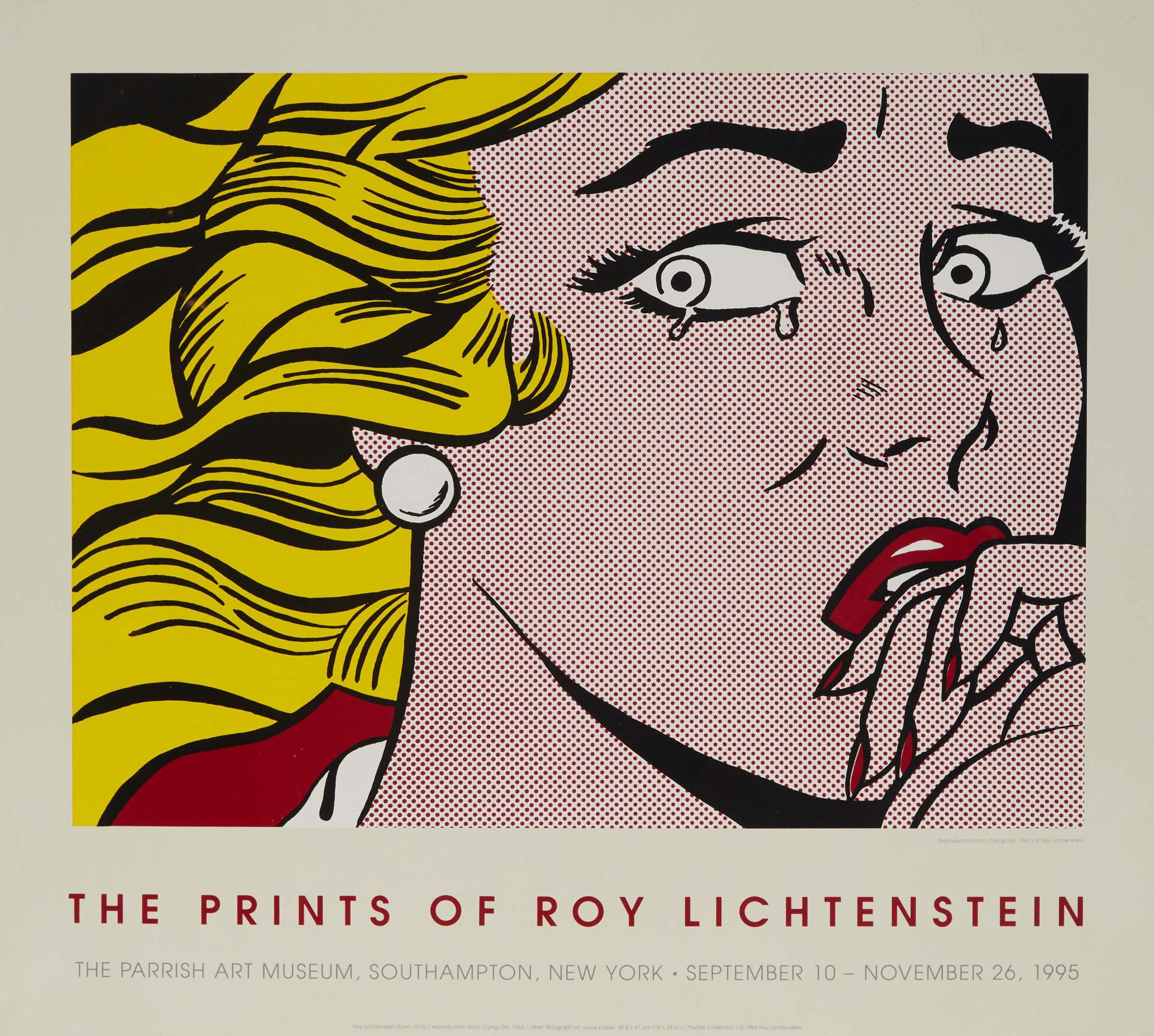Roy Lichtenstein (1923-1997) - Crying Girl Exhbition Poster, Parrish Art Museum, 1995