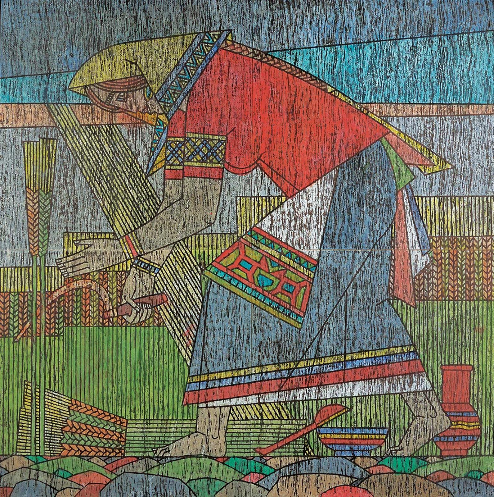 Valentin Firsov Shabaeff (1891-1978) - Untitled - Harvesting