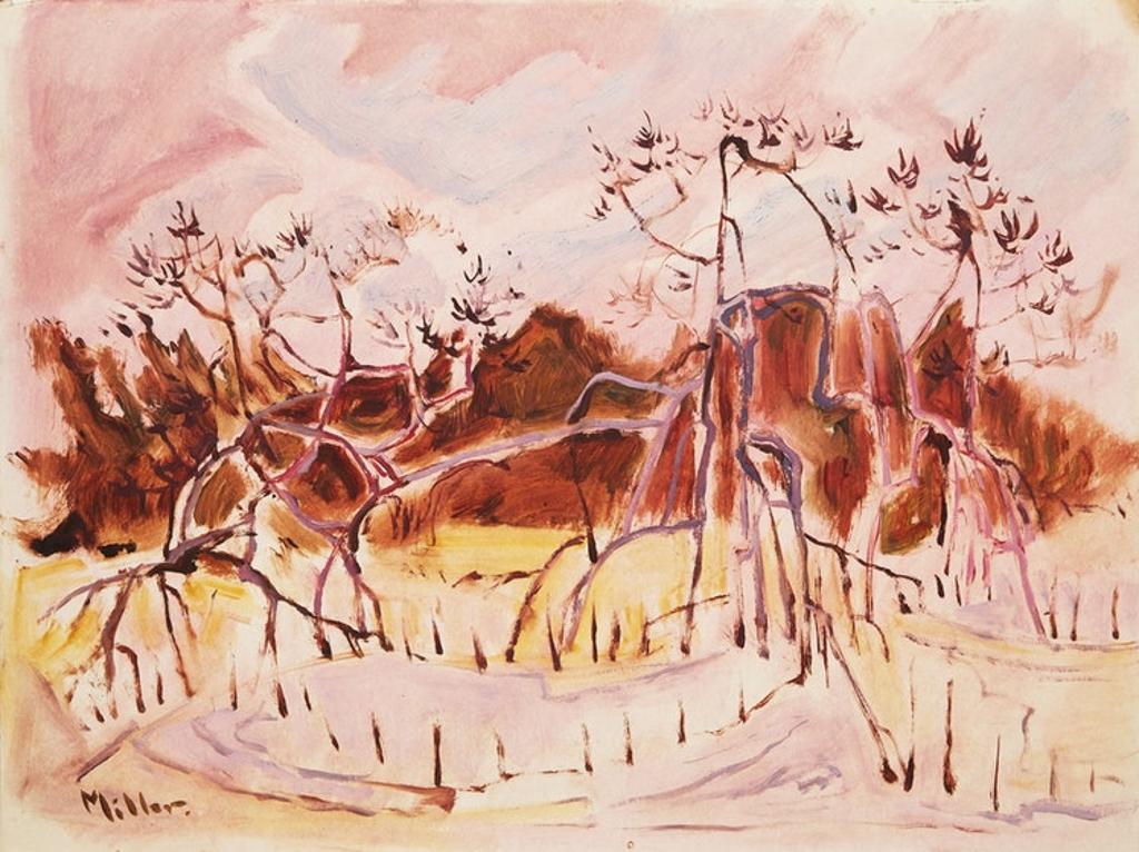 Alexander Samuel Millar (1921-1978) - Coastal Landscape with Sumac; Trees at Water's Edge; Pink Landscape with Sumac; Abstract Forest