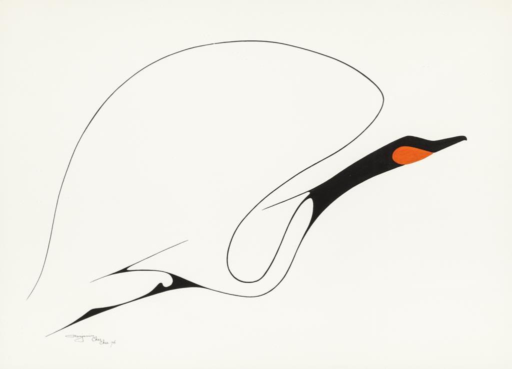 Benjamin Chee Chee (1944-1977) - OJIBWA, Canada Goose in Flight, 1976