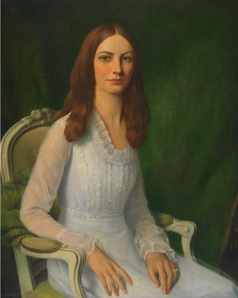Kenneth Keith Forbes (1892-1980) - Young Lady In A White Dress