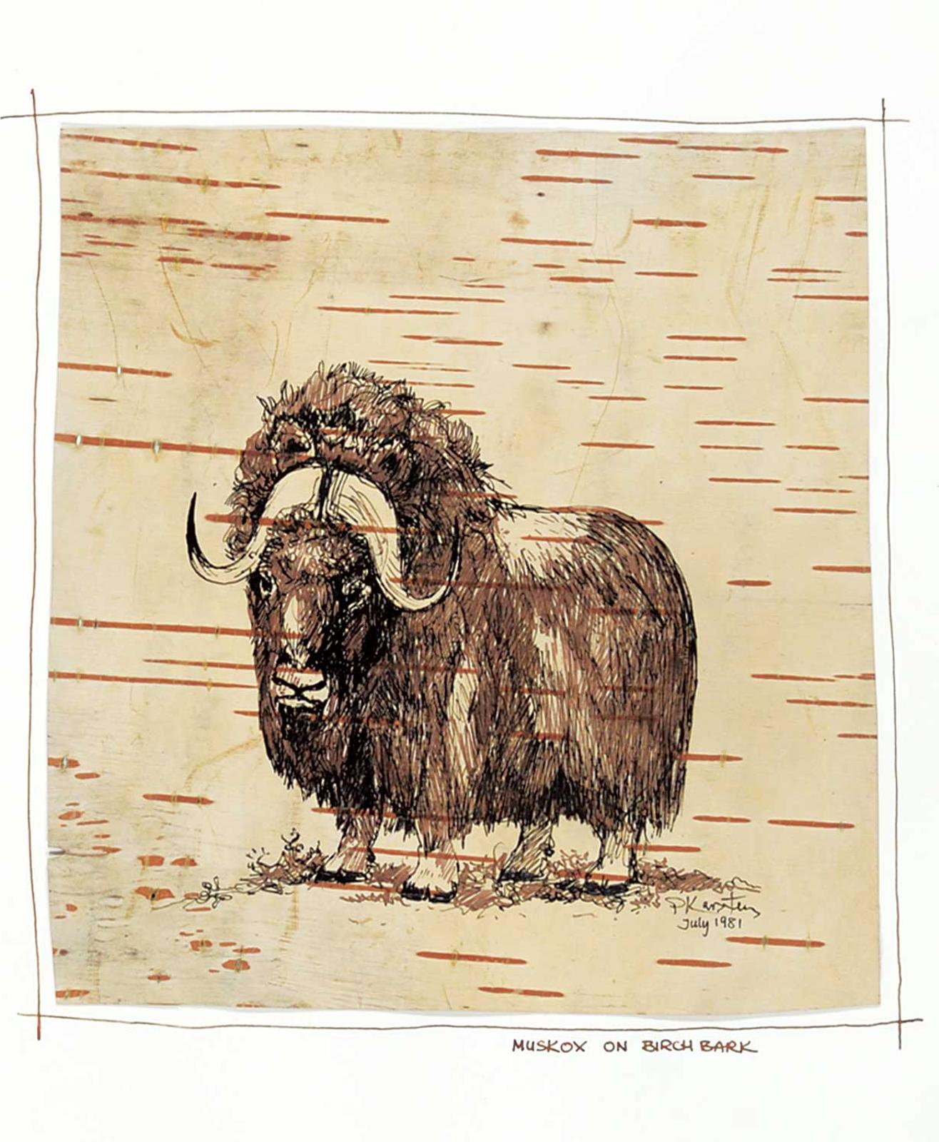 Peter Karsten (1937) - Muskox on Birch Bark