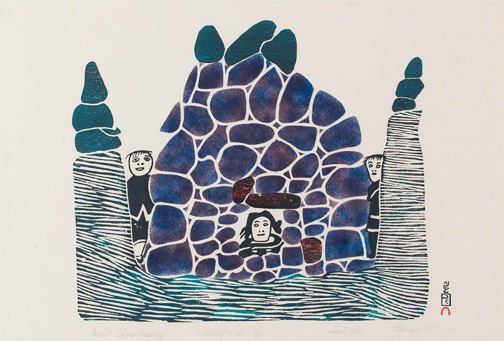 Pitseolak Ashoona (1904-1983) - Ancient Eskimo Dwelling