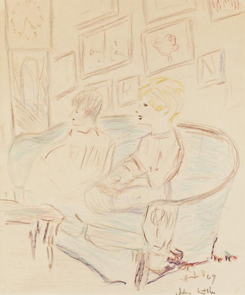 John Geoffrey Caruthers Little (1928-2024) - Children in a Drawing Room