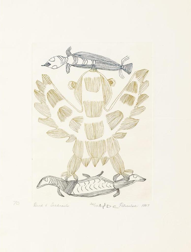 Pitseolak Ashoona (1904-1983) - Bird And Hunting Items; Owl And Sea Beasts; Bird And Sea Beasts