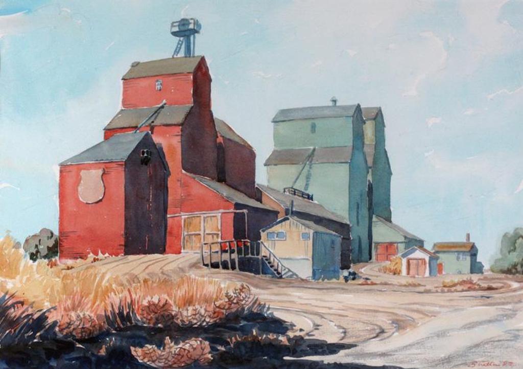 Margaret Dorothy Shelton (1915-1984) - Elevators At Rockyford; 1982