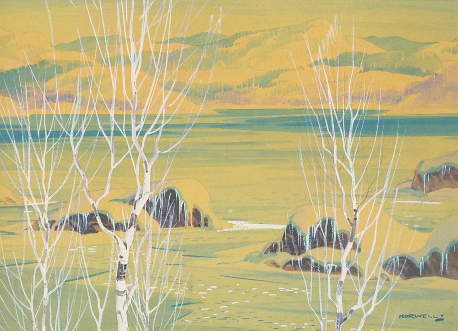 Graham Norble Norwell (1901-1967) - Untitled - Birches by the Lake