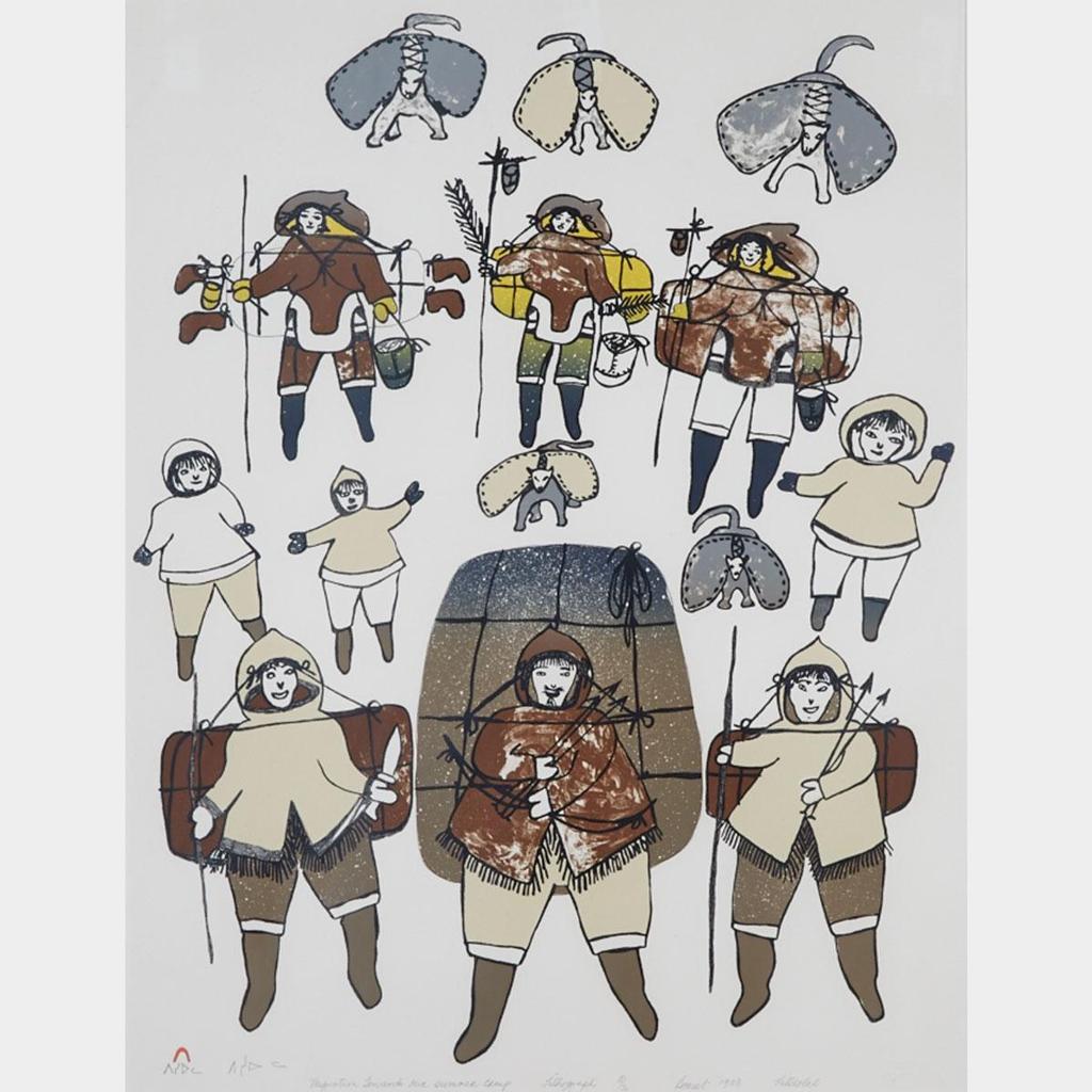 Pitseolak Ashoona (1904-1983) - Migration Toward Our Summer Camp