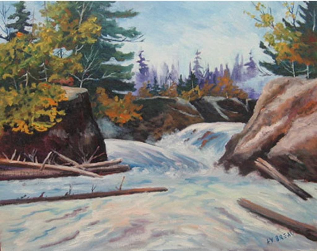 Albert Victorien Breau (1941) - Rapid Waters; Evening Study-Winter