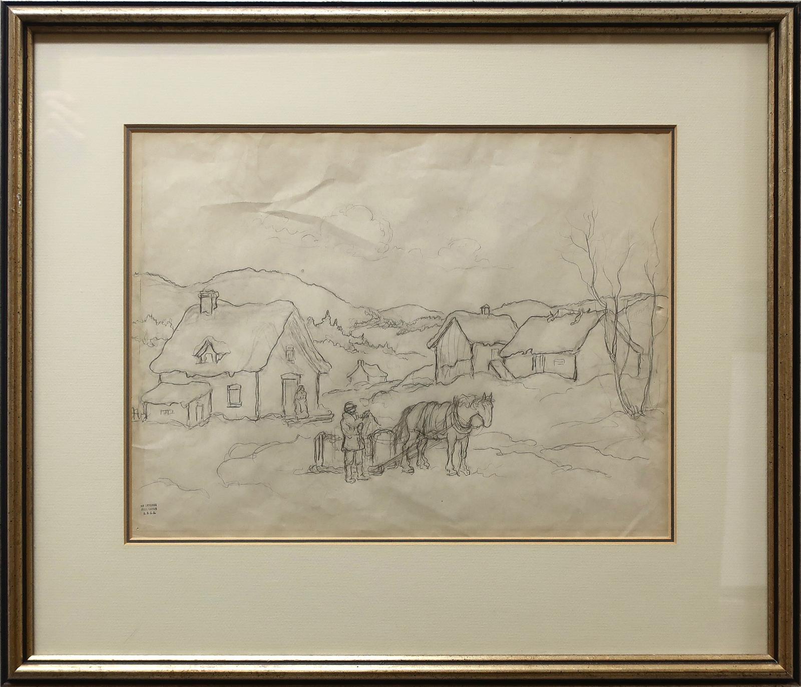 Paul Archibald Octave Caron (1874-1941) - Village Horses, Baie St. Paul