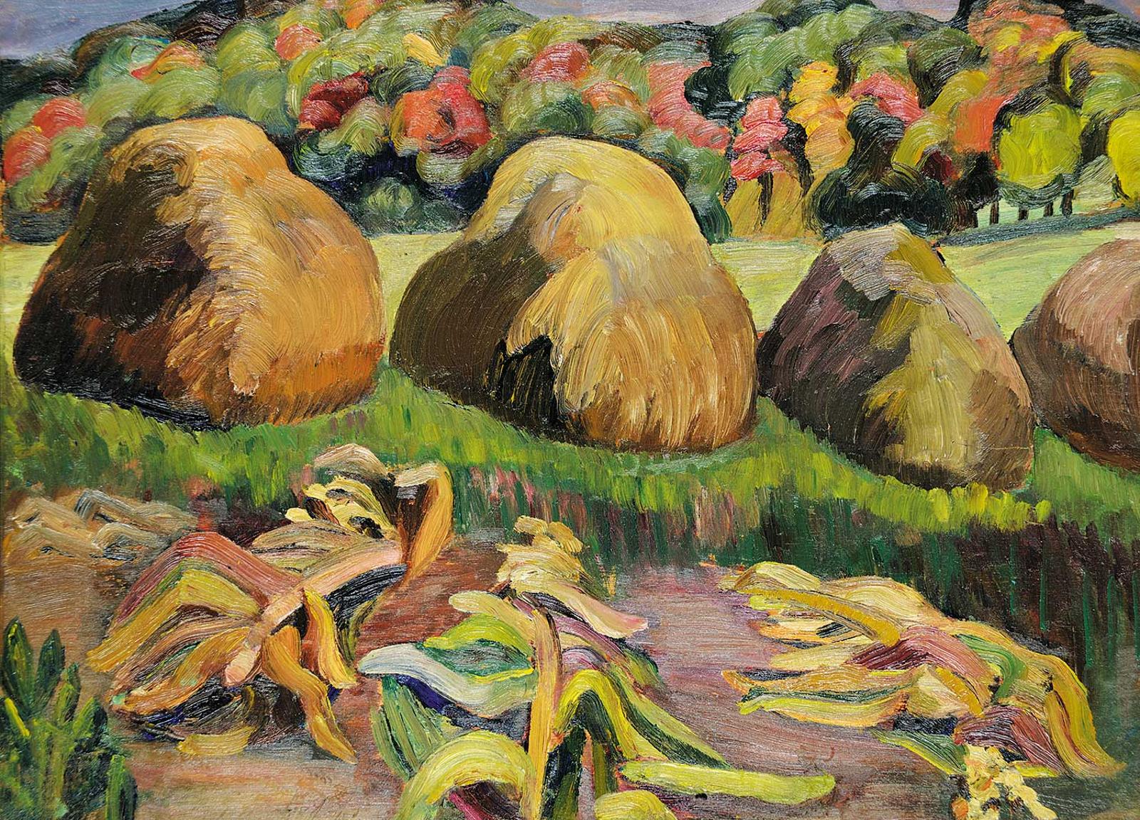 Ruth Mary Eliot (1913-2001) - Haystacks and Trees