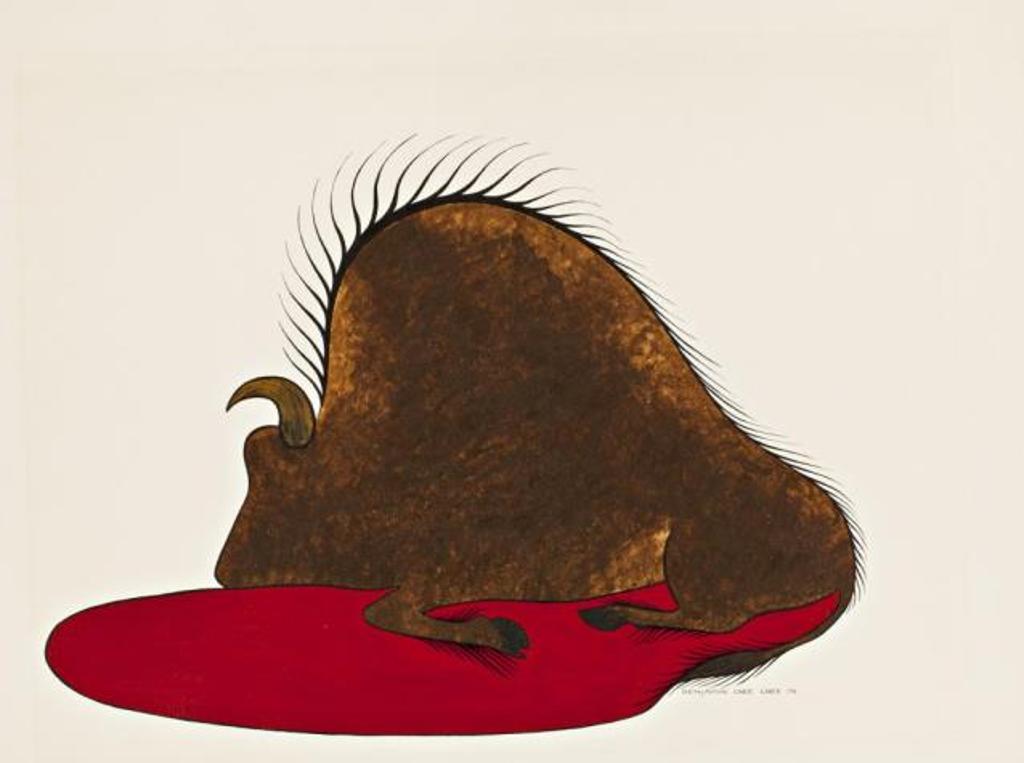 Benjamin Chee Chee (1944-1977) - Ojibwa, Dying Buffalo, 1974