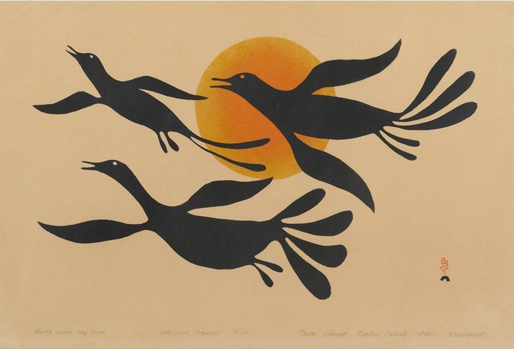 Kenojuak Ashevak (1927-2013) - Birds Over The Sun