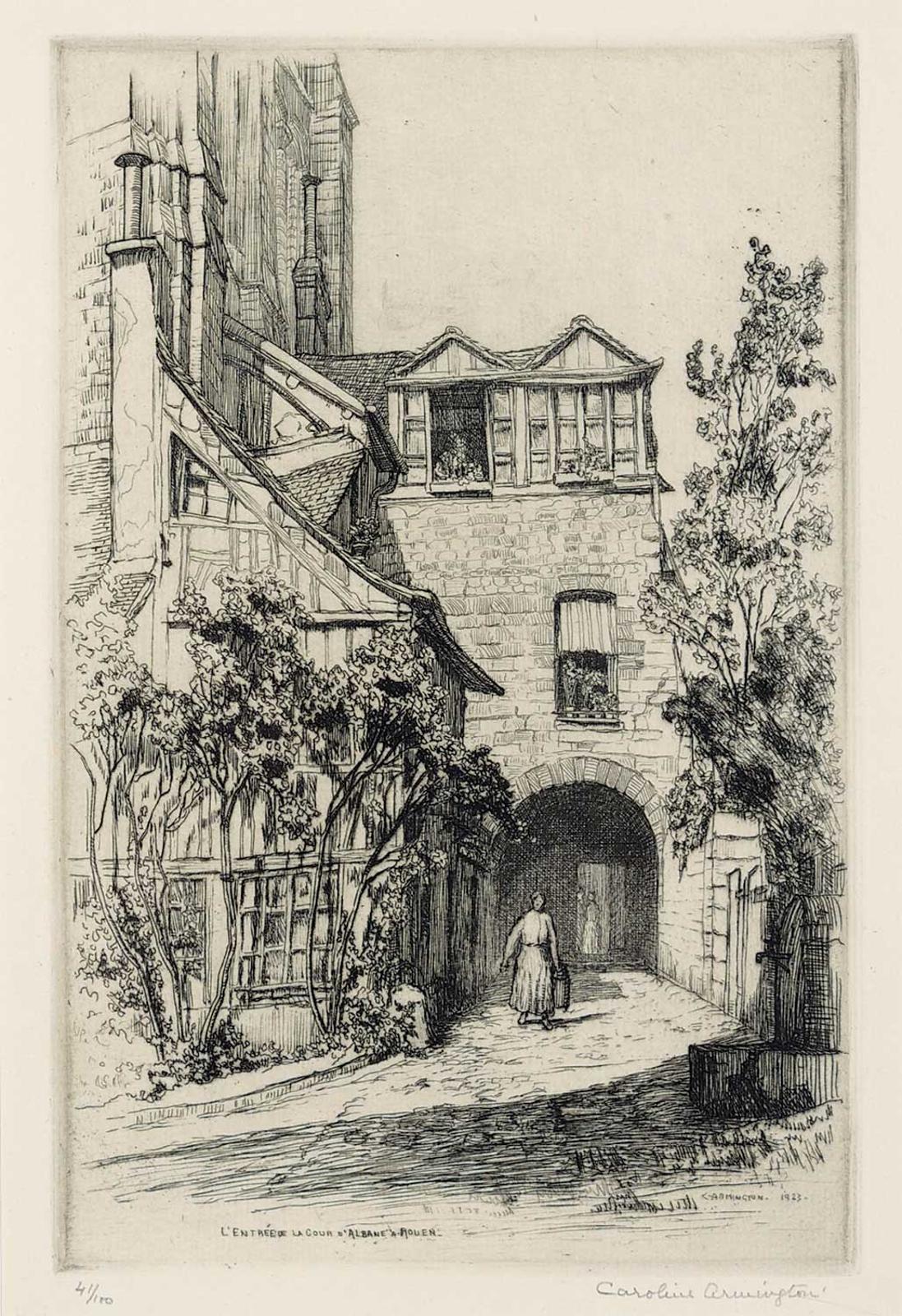 Caroline Helena Armington (1875-1939) - L'entree de La Cour D'alsane a Rouen #41/100