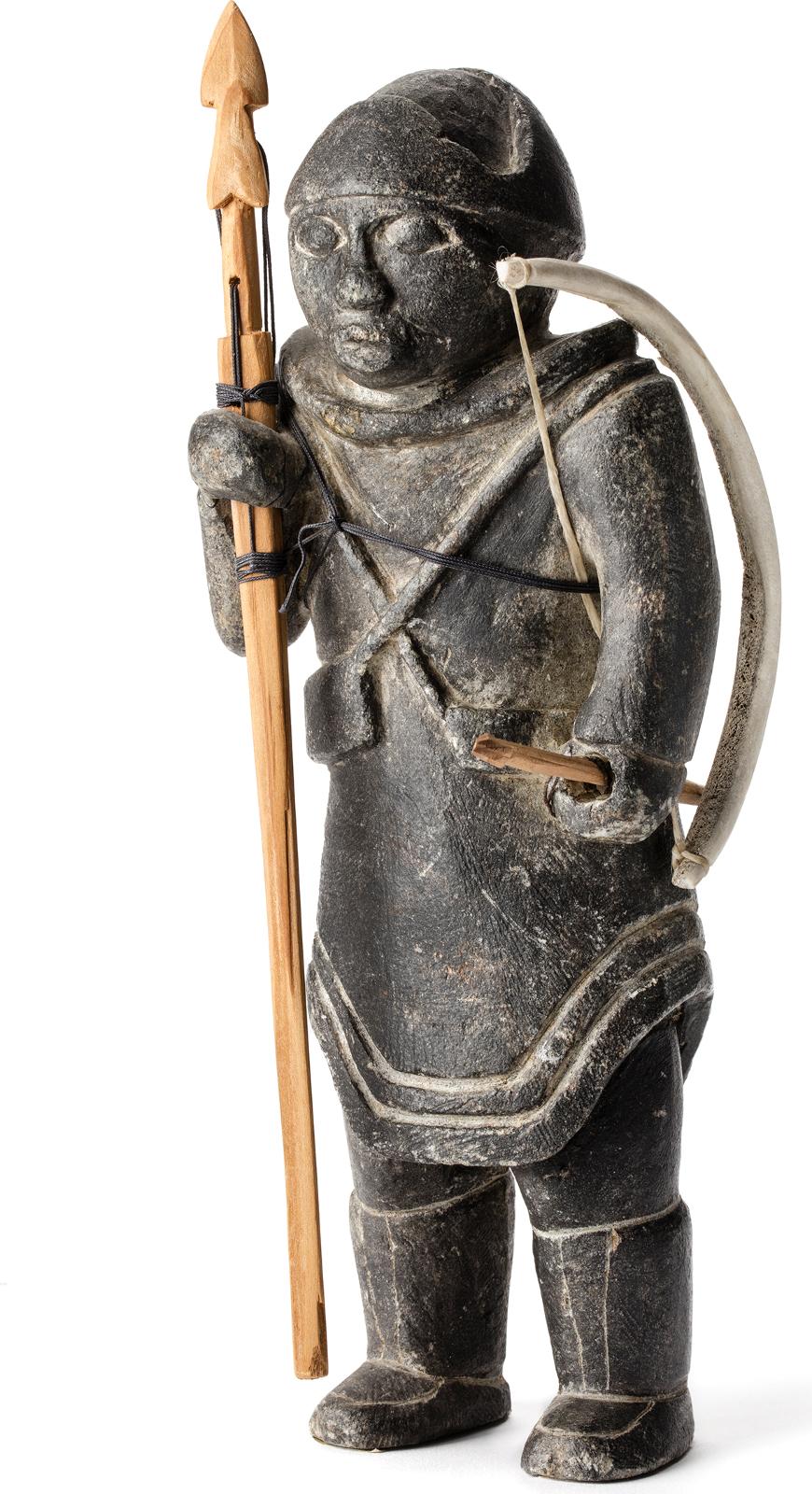 Joe Talirunili (1893-1976) - Hunter With Harpoon, Bow And Arrow