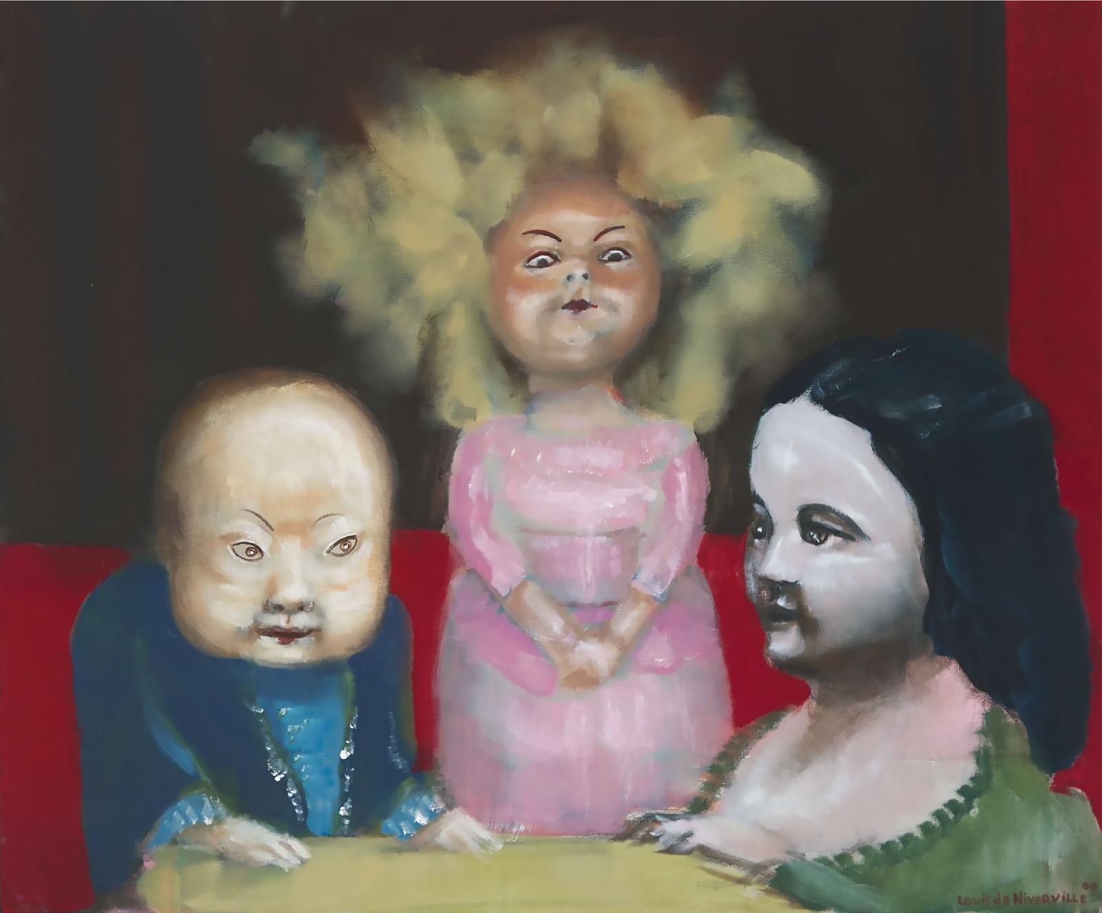 Louis de Niverville (1933-2019) - Dragon, Fluffy, And Queenie, 2000