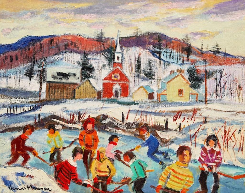 Henri Leopold Masson (1907-1996) - Patineurs, Masham, Quebec