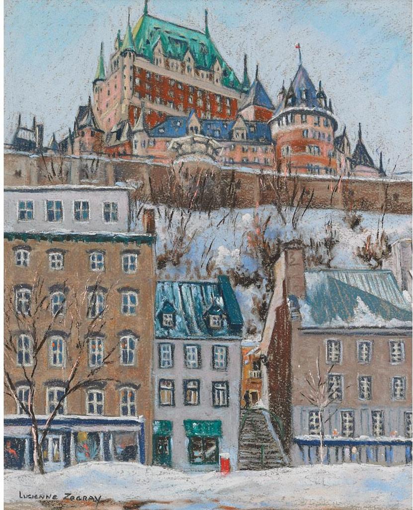Lucienne Boucher Zegray (1939) - L’Hiver Dernier, Boulevard Champlain, Quebec, 1993
