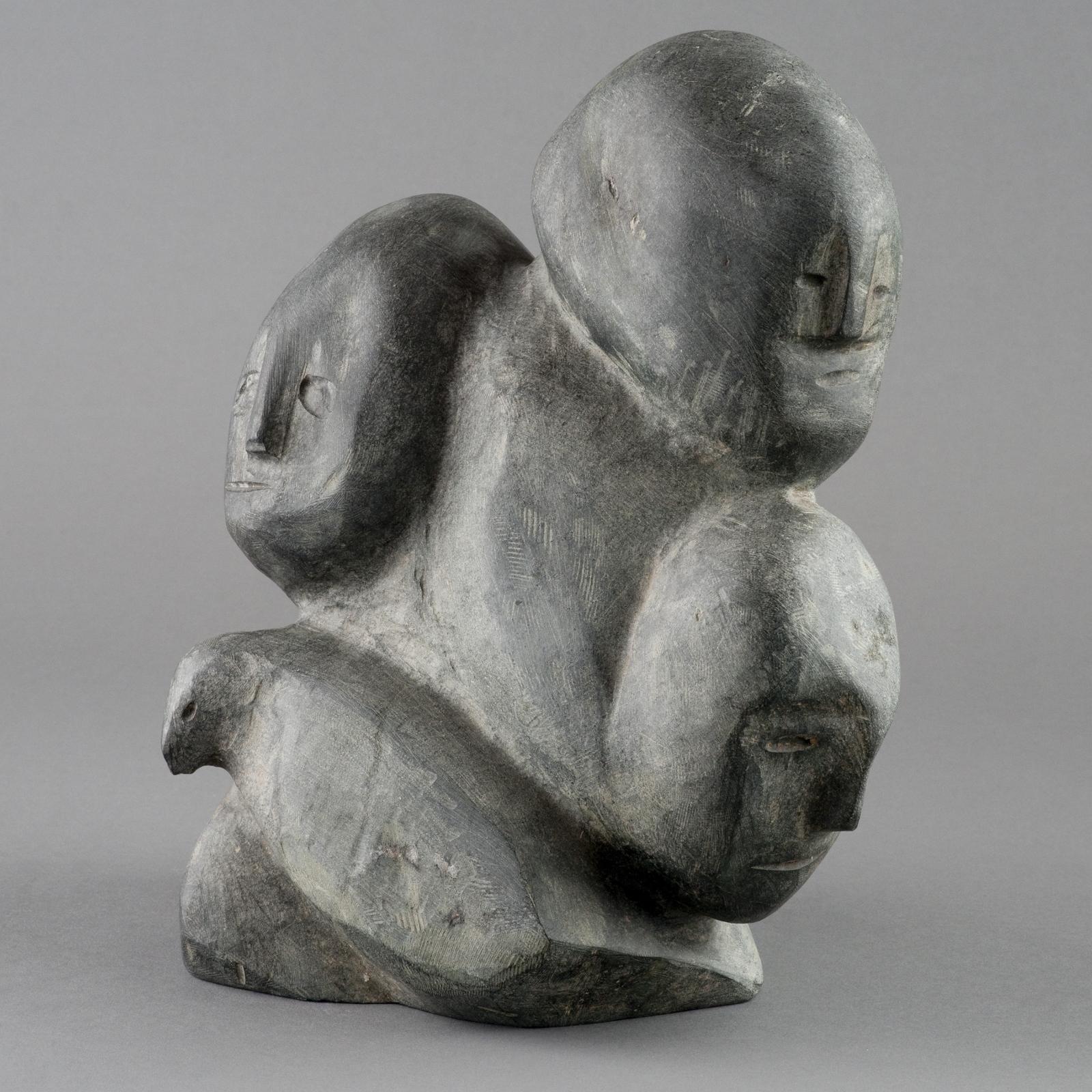 Camille Manngilik Iquliq (1962-2005) - Inuit Group With Bird