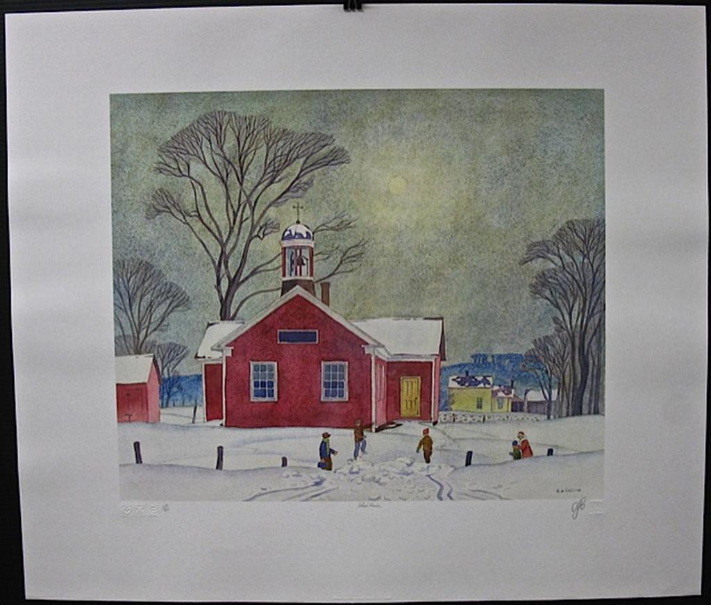 Alfred Joseph (A.J.) Casson (1898-1992) - A.J. Casson - The Group Of Seven Commemorative Anniversary Suite - Platinum Edition - Folio Two - Watecolours (School House; Farm House; Magnetawan; King Side Rd.; North Shore; Rapids; Winter Sun)