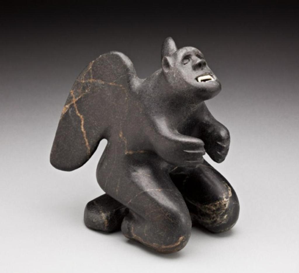 Josiah Nuilaalik (1928-2005) - Crouching winged spirit or shaman, ca. mid-1990s